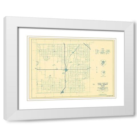 Lynn Texas Highway - Highway Dept 1936 White Modern Wood Framed Art Print with Double Matting by Highway Dept