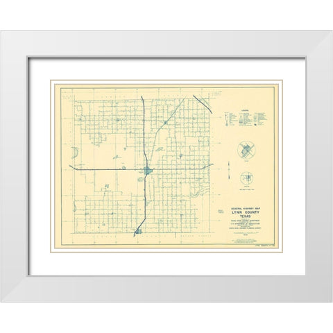 Lynn Texas Highway - Highway Dept 1936 White Modern Wood Framed Art Print with Double Matting by Highway Dept