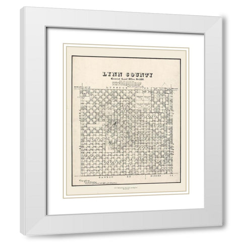 Lynn County Texas - McGaughey 1891 White Modern Wood Framed Art Print with Double Matting by McGaughey
