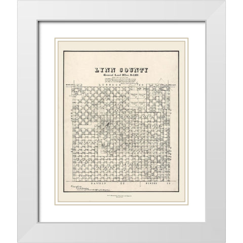 Lynn County Texas - McGaughey 1891 White Modern Wood Framed Art Print with Double Matting by McGaughey