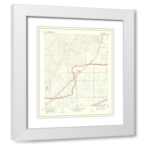 Mayer Texas Quad - USGS 1975 White Modern Wood Framed Art Print with Double Matting by USGS