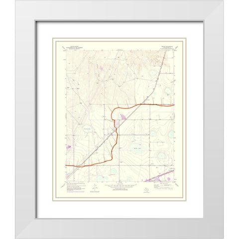 Mayer Texas Quad - USGS 1975 White Modern Wood Framed Art Print with Double Matting by USGS