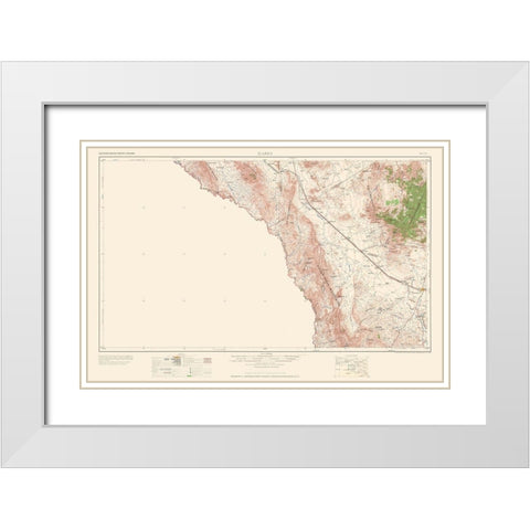 Marfa Texas Quad - USGS 1959 White Modern Wood Framed Art Print with Double Matting by USGS