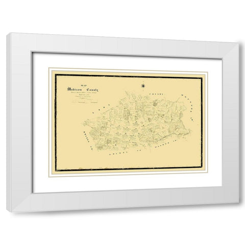 Madison County Texas - Matthews 1880 White Modern Wood Framed Art Print with Double Matting by Matthews