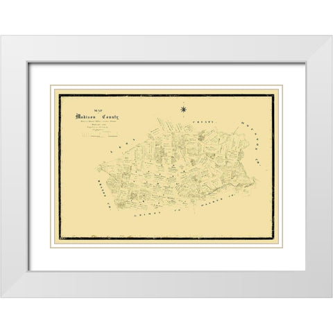 Madison County Texas - Matthews 1880 White Modern Wood Framed Art Print with Double Matting by Matthews