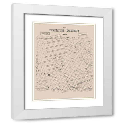 Martin County Texas - Ackerman 1894 White Modern Wood Framed Art Print with Double Matting by Ackerman