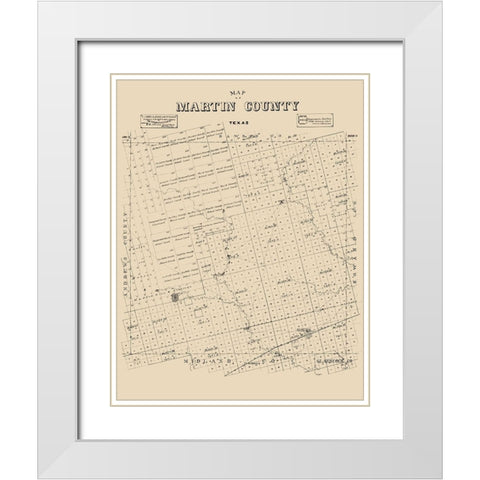 Martin County Texas - Abrams 1894 White Modern Wood Framed Art Print with Double Matting by Abrams