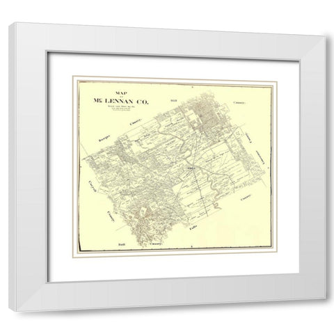 Mclennan Texas Landowner - Land Office 1896 White Modern Wood Framed Art Print with Double Matting by Land Office