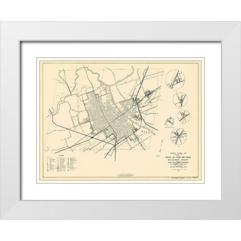 Mclennan Texas Highway - Highway Dept 1936 White Modern Wood Framed Art Print with Double Matting by Highway Dept