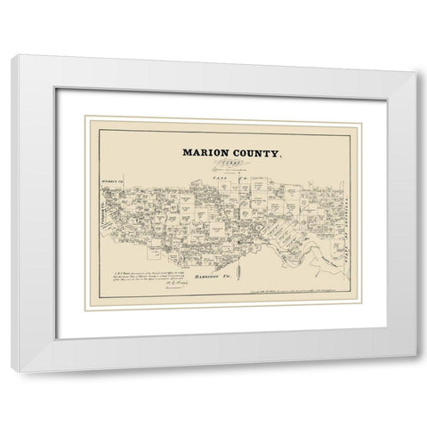 Marion County Texas - Walsh 1879 White Modern Wood Framed Art Print with Double Matting by Walsh
