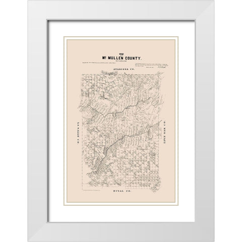 McMullen County Texas - Walsh 1879 White Modern Wood Framed Art Print with Double Matting by Walsh