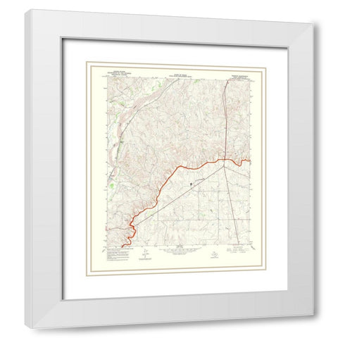 Mendota Texas Quad - USGS 1969 White Modern Wood Framed Art Print with Double Matting by USGS