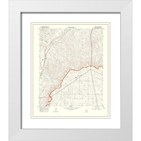 Mendota Texas Quad - USGS 1969 White Modern Wood Framed Art Print with Double Matting by USGS