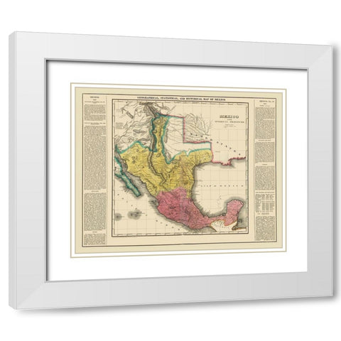 Mexico - Internal Provinces - Texas - Carey 1822 White Modern Wood Framed Art Print with Double Matting by Carey