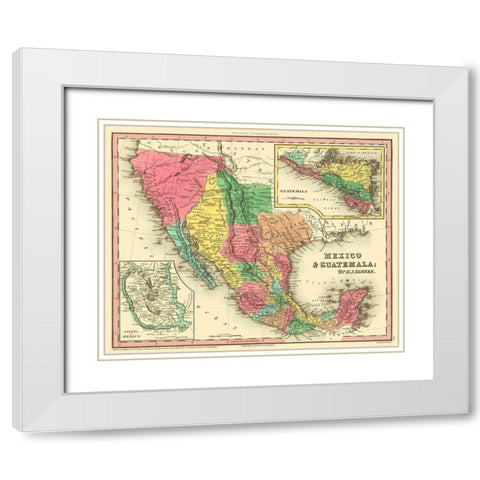 Texas - Mexico - Guatemala - Tanner 1836 White Modern Wood Framed Art Print with Double Matting by Tanner