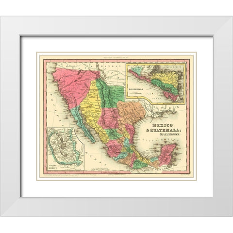 Texas - Mexico - Guatemala - Tanner 1836 White Modern Wood Framed Art Print with Double Matting by Tanner