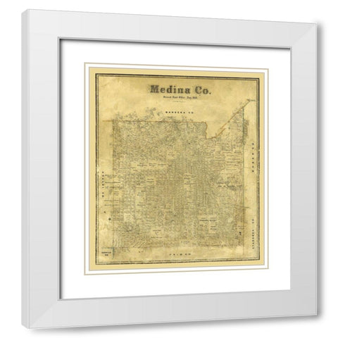 Medina County Texas - Blau 1880 White Modern Wood Framed Art Print with Double Matting by Blau