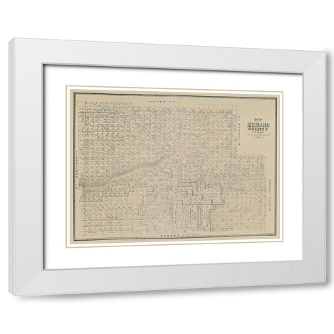 Menard County Texas - Clark 1894 White Modern Wood Framed Art Print with Double Matting by Clark