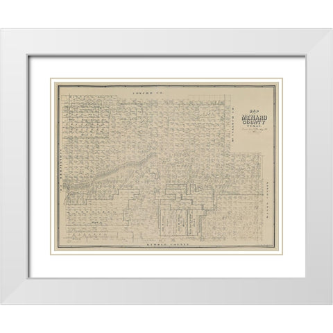 Menard County Texas - Clark 1894 White Modern Wood Framed Art Print with Double Matting by Clark