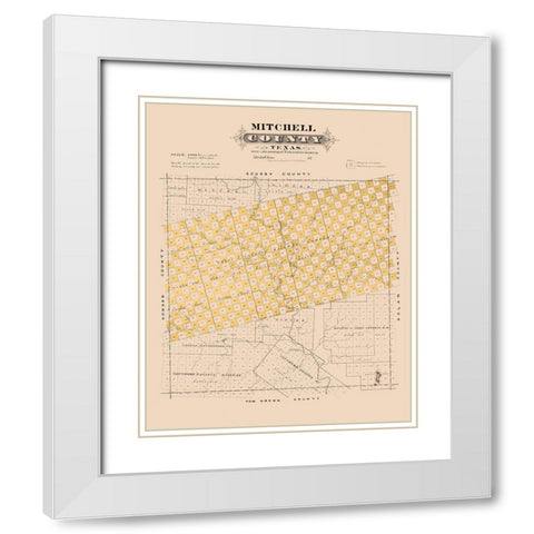Mitchell County Texas - Gast 1870 White Modern Wood Framed Art Print with Double Matting by Gast