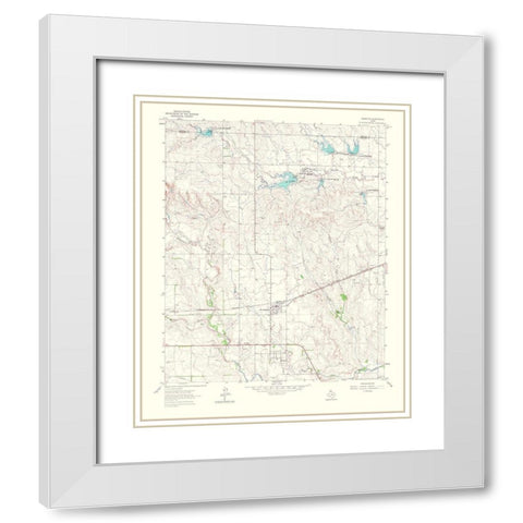 Mobeetie Texas Quad - USGS 1966 White Modern Wood Framed Art Print with Double Matting by USGS