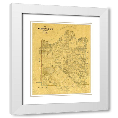 Montague County Texas - Stakeman 1868 White Modern Wood Framed Art Print with Double Matting by Stakemann