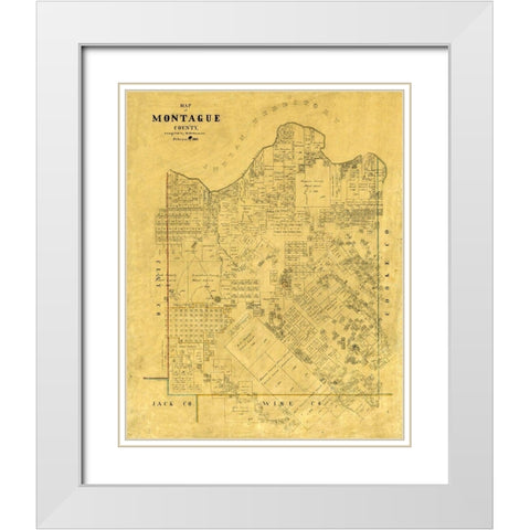 Montague County Texas - Stakeman 1868 White Modern Wood Framed Art Print with Double Matting by Stakemann