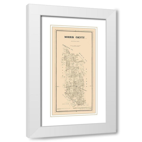 Morris County Texas - Walsh 1880 White Modern Wood Framed Art Print with Double Matting by Walsh