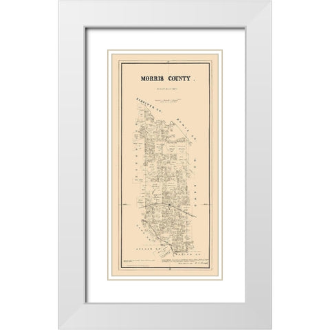 Morris County Texas - Walsh 1880 White Modern Wood Framed Art Print with Double Matting by Walsh