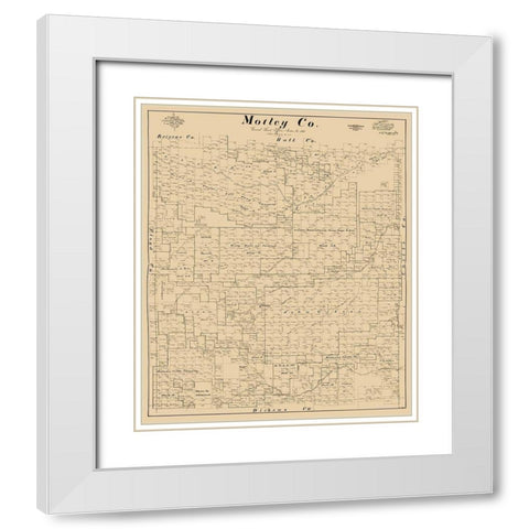 Motley County Texas - McGaughey 1893 White Modern Wood Framed Art Print with Double Matting by McGaughey