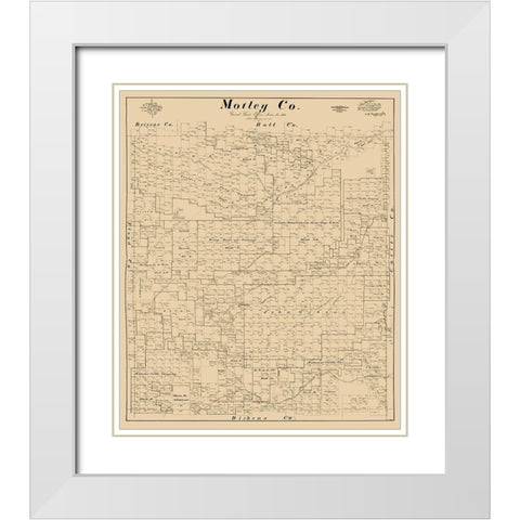 Motley County Texas - McGaughey 1893 White Modern Wood Framed Art Print with Double Matting by McGaughey