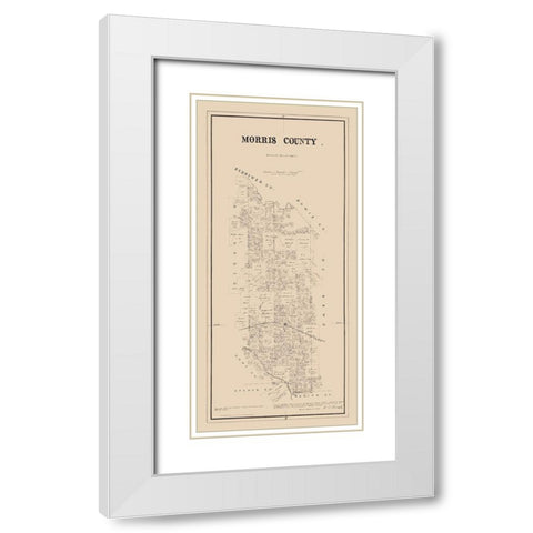 Morris County Texas -Walsh 1880 White Modern Wood Framed Art Print with Double Matting by Walsh
