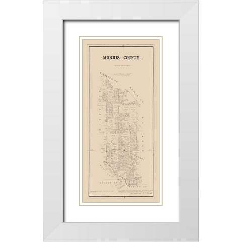 Morris County Texas -Walsh 1880 White Modern Wood Framed Art Print with Double Matting by Walsh