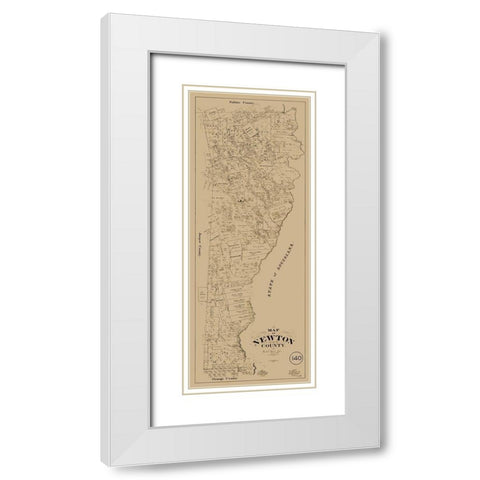 Newton County Texas - McGaughey 1893 White Modern Wood Framed Art Print with Double Matting by McGaughey