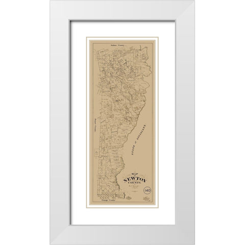 Newton County Texas - McGaughey 1893 White Modern Wood Framed Art Print with Double Matting by McGaughey