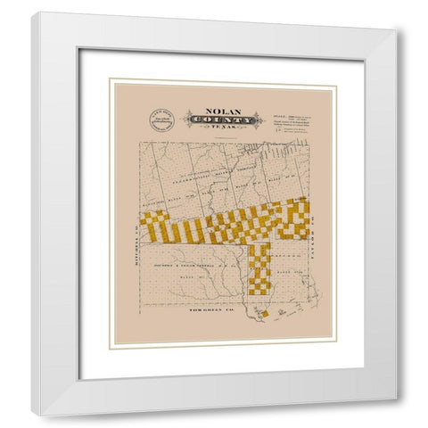 Nolan County Texas - Gast 1870 White Modern Wood Framed Art Print with Double Matting by Gast