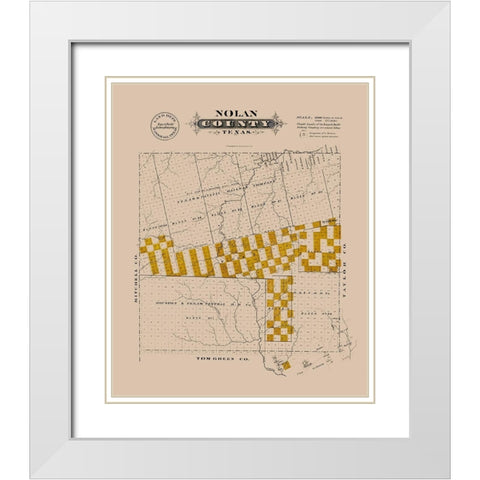 Nolan County Texas - Gast 1870 White Modern Wood Framed Art Print with Double Matting by Gast
