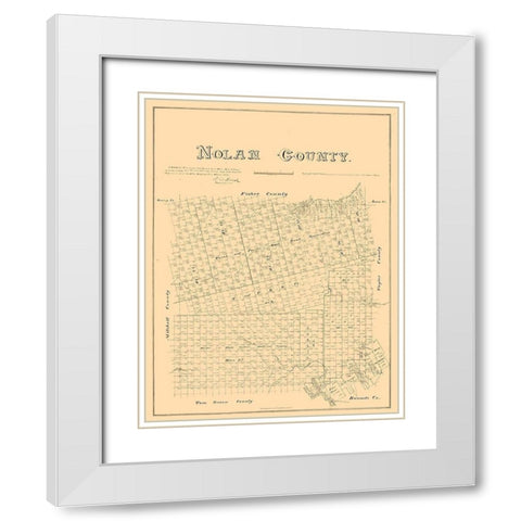 Nolan County Texas - Walsh 1880 White Modern Wood Framed Art Print with Double Matting by Walsh