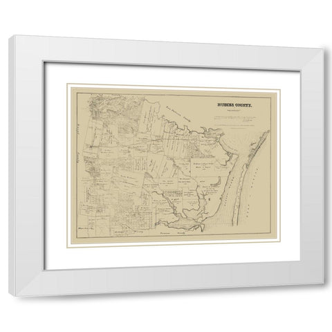 Nueces County Texas - Walsh 1879 White Modern Wood Framed Art Print with Double Matting by Walsh