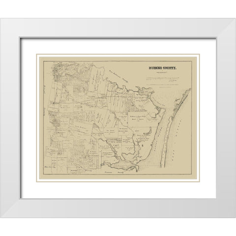 Nueces County Texas - Walsh 1879 White Modern Wood Framed Art Print with Double Matting by Walsh