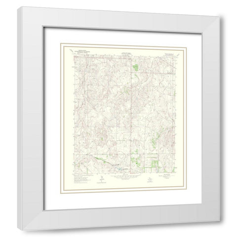 Pakan Texas Quad - USGS 1965 White Modern Wood Framed Art Print with Double Matting by USGS
