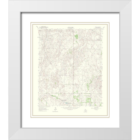 Pakan Texas Quad - USGS 1965 White Modern Wood Framed Art Print with Double Matting by USGS