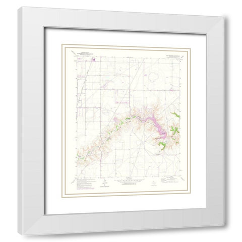 Palisades Texas Quad - USGS 1975 White Modern Wood Framed Art Print with Double Matting by USGS