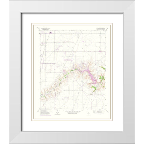 Palisades Texas Quad - USGS 1975 White Modern Wood Framed Art Print with Double Matting by USGS