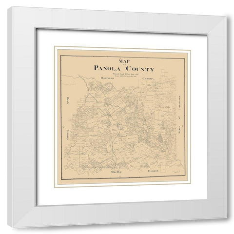 Panola County Texas - Smith 1897 White Modern Wood Framed Art Print with Double Matting by Smith