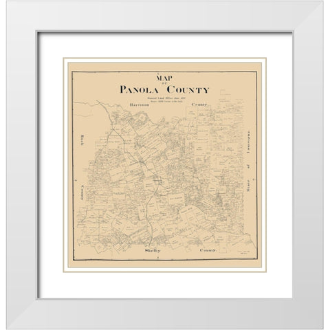Panola County Texas - Smith 1897 White Modern Wood Framed Art Print with Double Matting by Smith