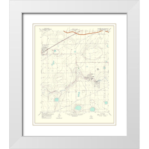 Panhandle East Texas Quad - USGS 1967 White Modern Wood Framed Art Print with Double Matting by USGS