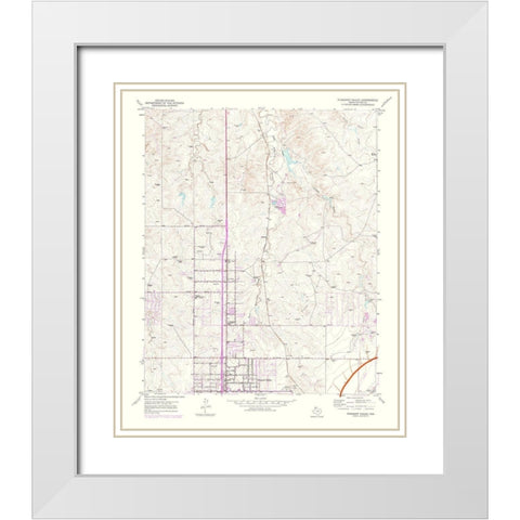 Pleasant Valley Texas Quad - USGS 1975 White Modern Wood Framed Art Print with Double Matting by USGS