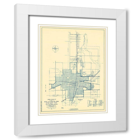 Potter Texas Highway - Highway Dept 1936 White Modern Wood Framed Art Print with Double Matting by Highway Dept