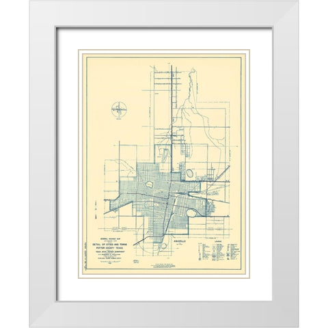 Potter Texas Highway - Highway Dept 1936 White Modern Wood Framed Art Print with Double Matting by Highway Dept
